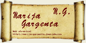 Marija Gargenta vizit kartica